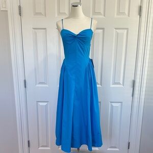 NWT NIA The Brand Destene Open Back Cutout Sky Blue Spaghetti Strap Dress Size M
